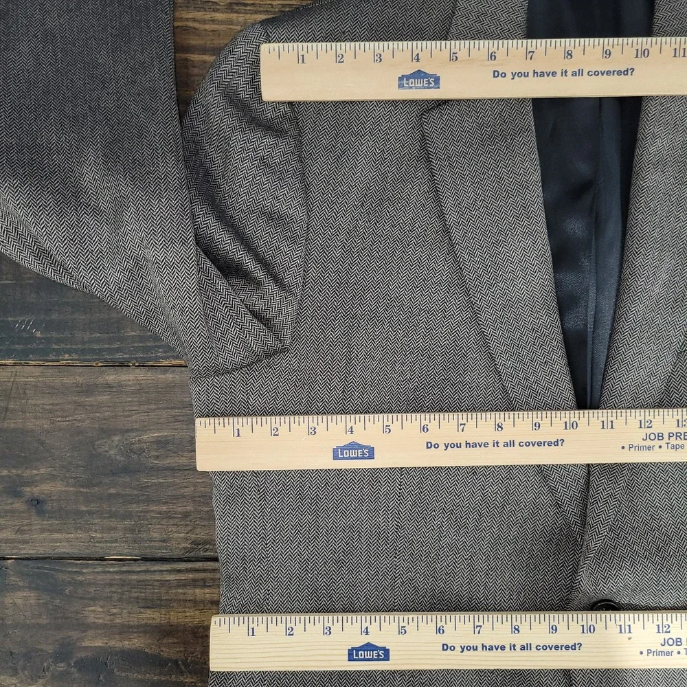 Stafford Men's Sport Coat Blazer Two Button Brown Herringbone Merino‎ Wool 42R